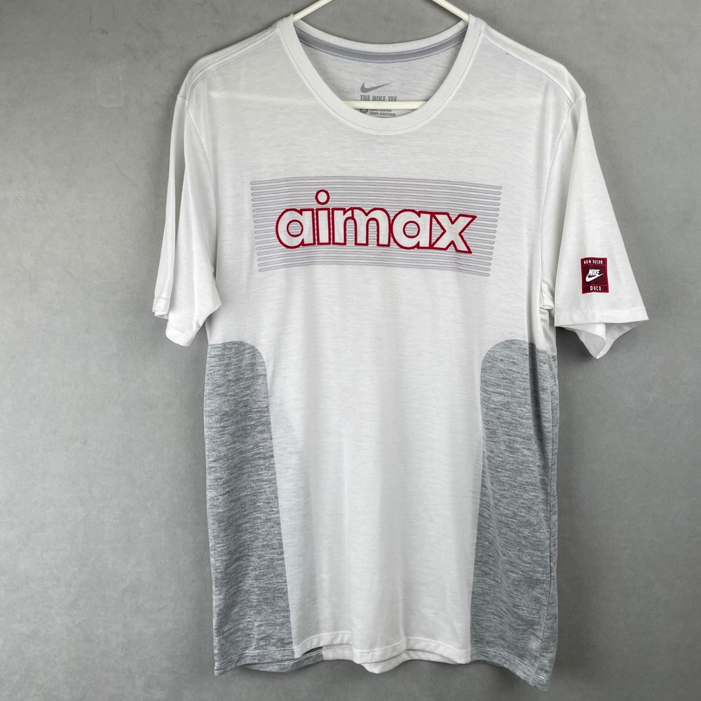 Nike Air Max Tee Athletic Cut Non Ducor Duco T Shirt Mens M White Organic Cotton